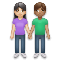 Woman and Man Holding Hands- Light Skin Tone- Medium Skin Tone emoji on LG